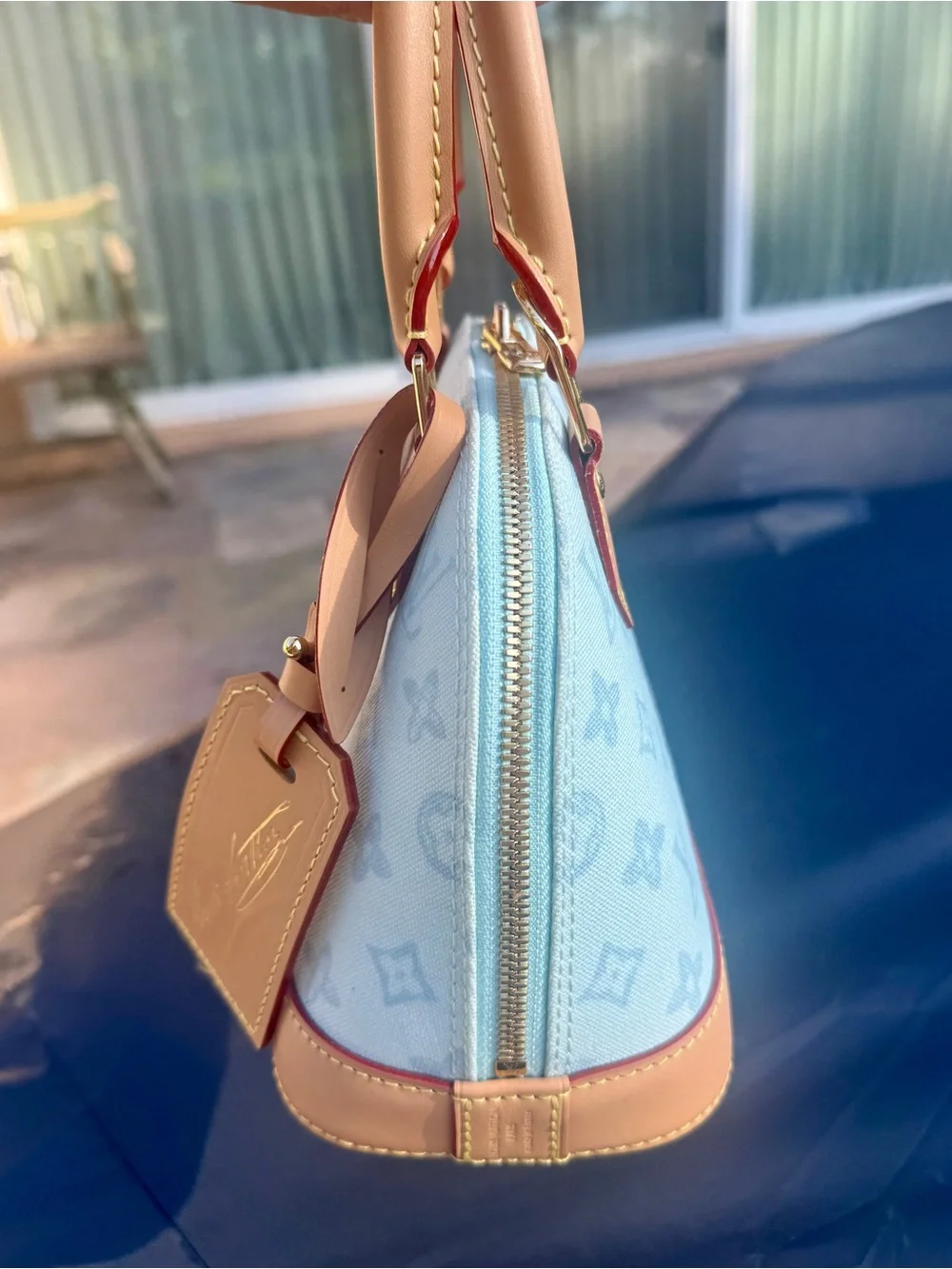 Louis Vuitton 130 yr Anniversary ALMA BB Light Blue Monogram Crossbody